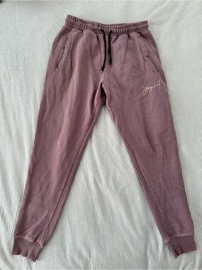 YoungLA Mauve Script Logo Jogger Sweatpants